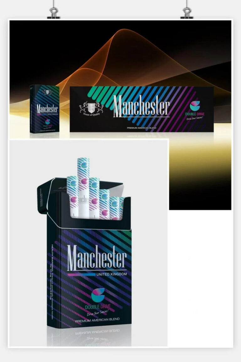 Manchester Double Drive Blueberry Mint cigarette pack